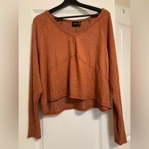 Urban outfitters cropped dark orange long sleeve